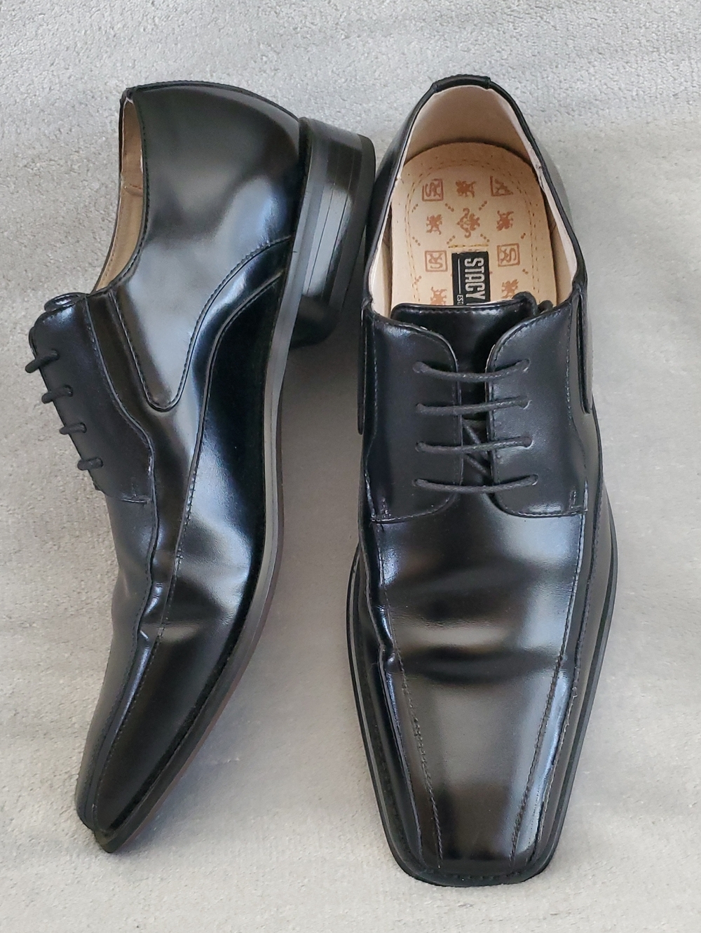 STACY ADAMS Black Leather Lace-Up Dress Shoes MEN'S SIZE: 9.5M